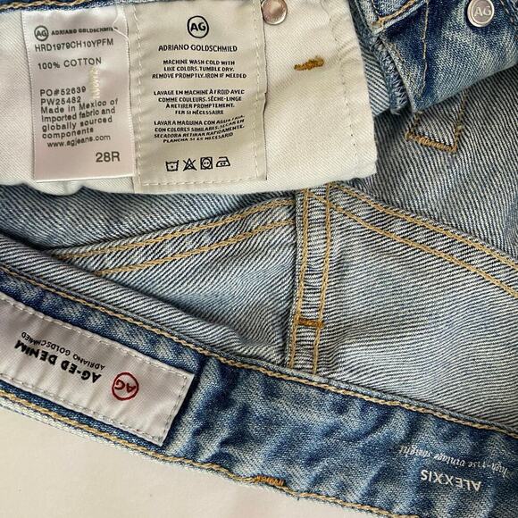 AG Alexxis Straight Jeans Size 28 Blue High Rise 10 Years Platform Blue Aged - Picture 13 of 15